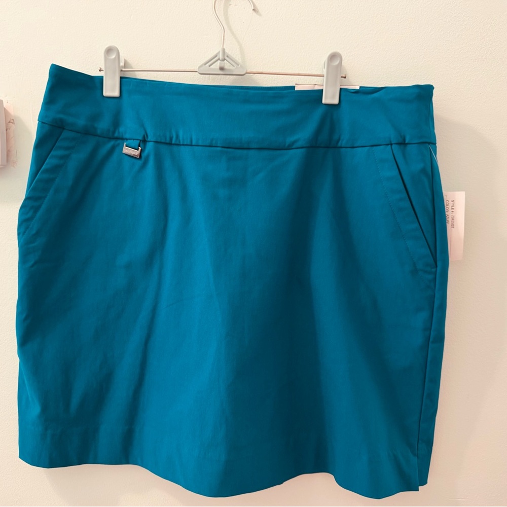 Peck & Peck Paradise Island Azure/Teal Skort Golf Plus Size 16 70455IST NWT $78